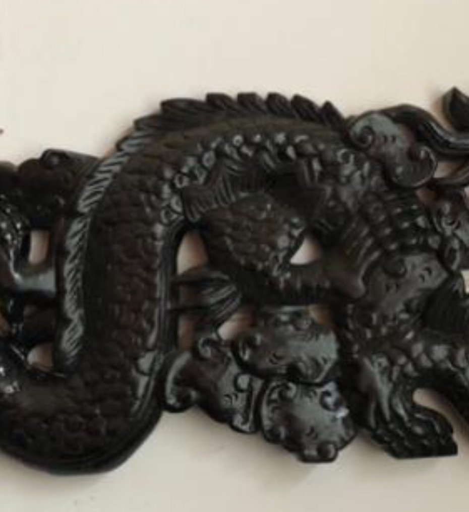 裝飾飾物 - 亞洲 - Draak 85 厘米 - 木雕，柚木 #4.3