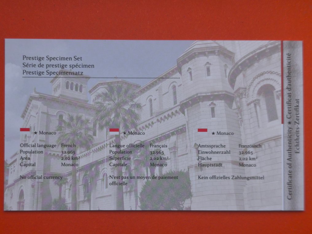 Monaco. Probe Set 2012 "Grace Kelly" (2 sets) (Zonder minimumprijs) #4.3
