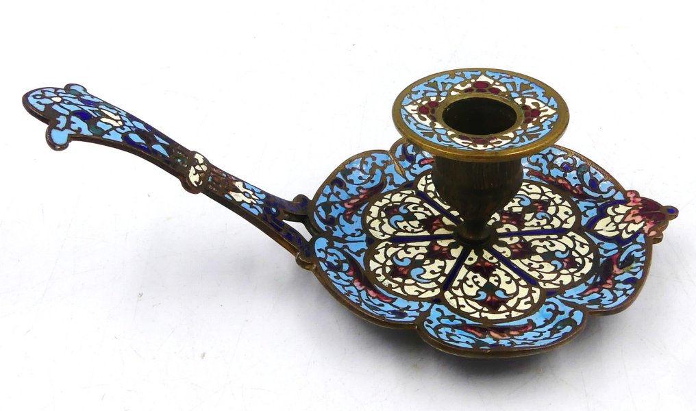 Taperstick - Hand of a cellar rat in cloisonné enamel. #1.0