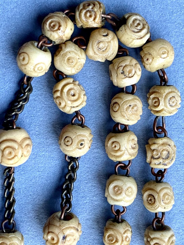 古董 誦經念珠 (2) - 一对虔诚的念珠：Stanhope念珠，带微视功能，以及半圆形念珠，19或20世纪。 - 1920-1930 - 一对念珠  #3.2