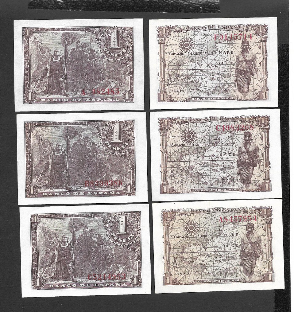 西班牙. - 6 Banknotes - various dates  (沒有保留價) #1.0
