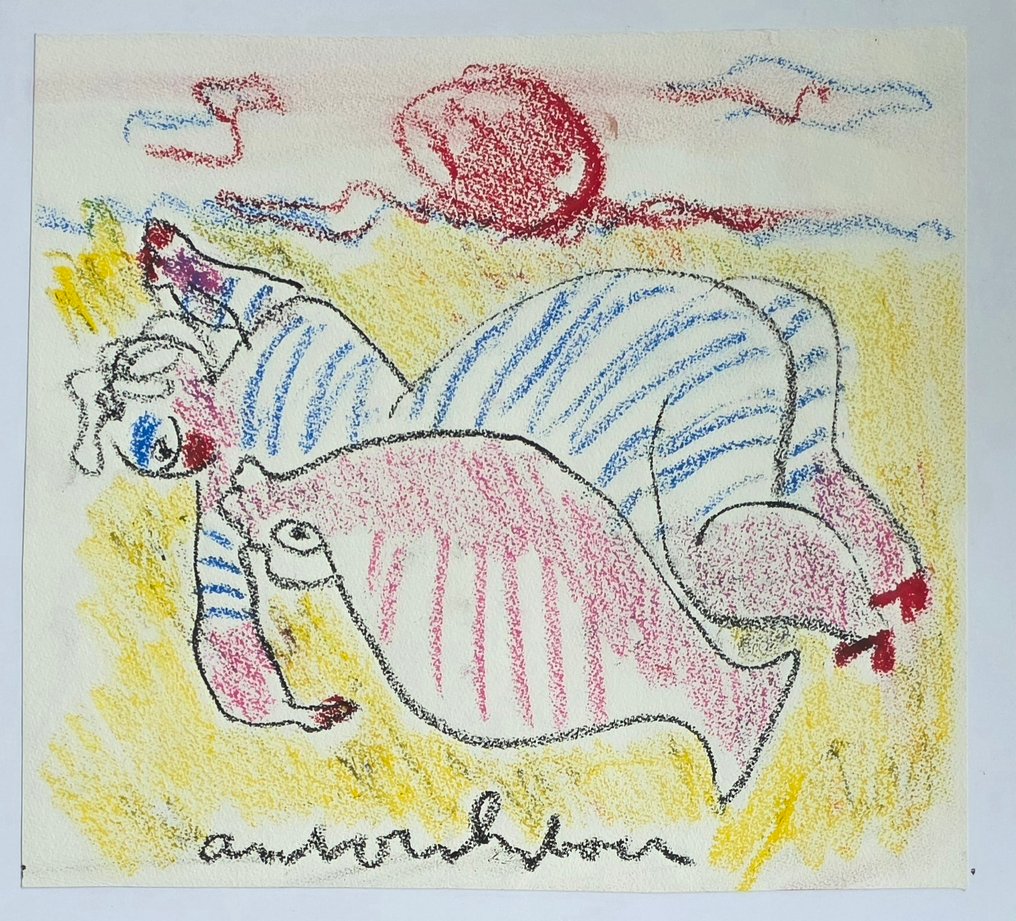 Anton Heyboer (1924-2005) - Baddame aan het strand met Zalm #2.1
