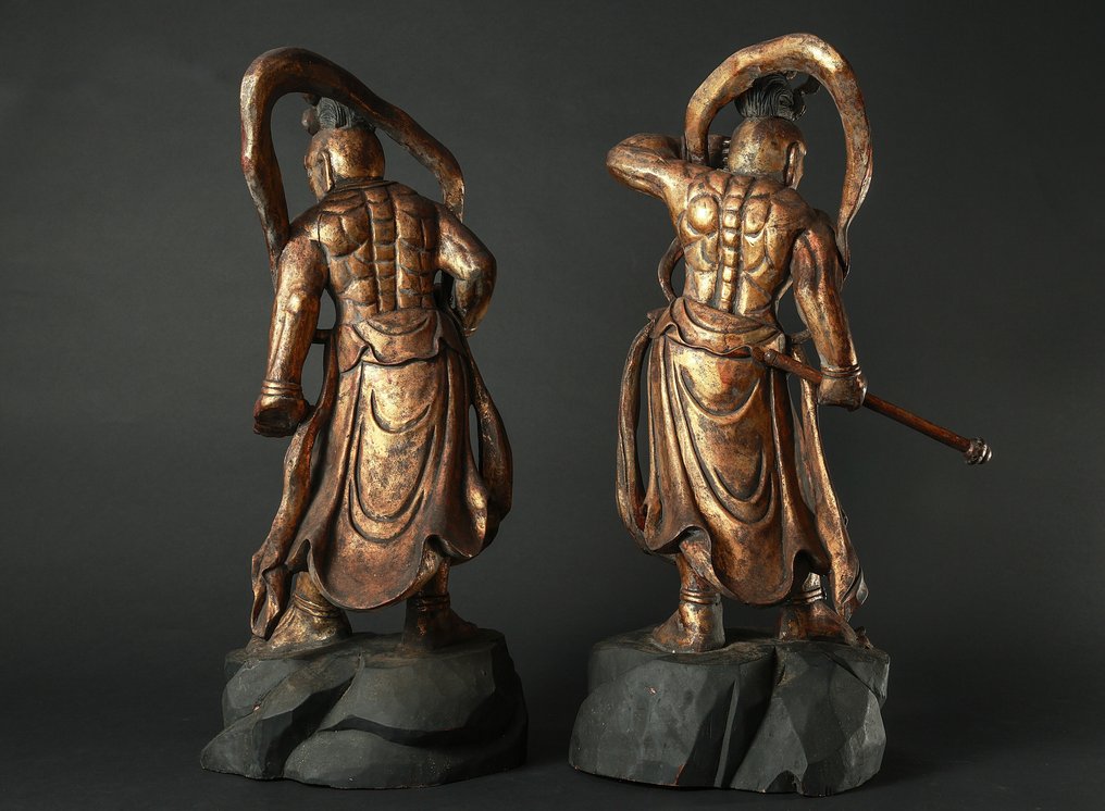 Pair of A-Un Nio Guardian Kings (阿吽 金剛力士像) Sculptures - Άγαλμα Ξύλο - Ιαπωνία #3.2