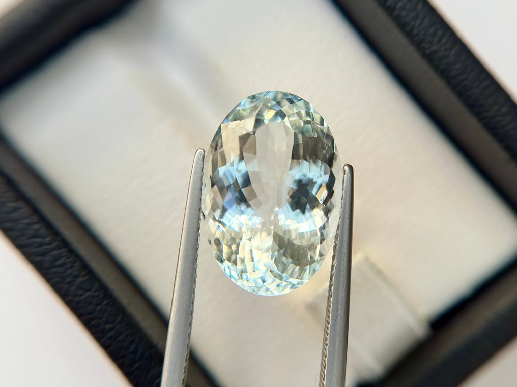 χωρίς τιμή ασφαλείας - 1 pcs  Μπλε Ακουαμαρίνης  - 11.36 ct - Διεθνής Ένωση Έγχρωμων Πολύτιμων Λίθων (ICA GemLab) - Ωκεανός νερό ακουαμαρίνα #2.1