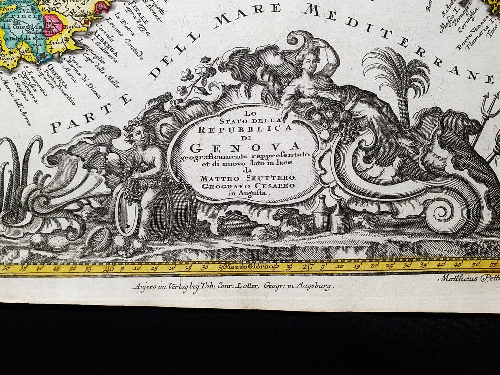 Europe - Northern Italy / Liguria / Rapallo / Genoa La Spezia / Portofino / Camogli; Matthaus Seutter / C. Lotter - Lo Stato della Repubblica di Genova - 1721-1750 #4.3
