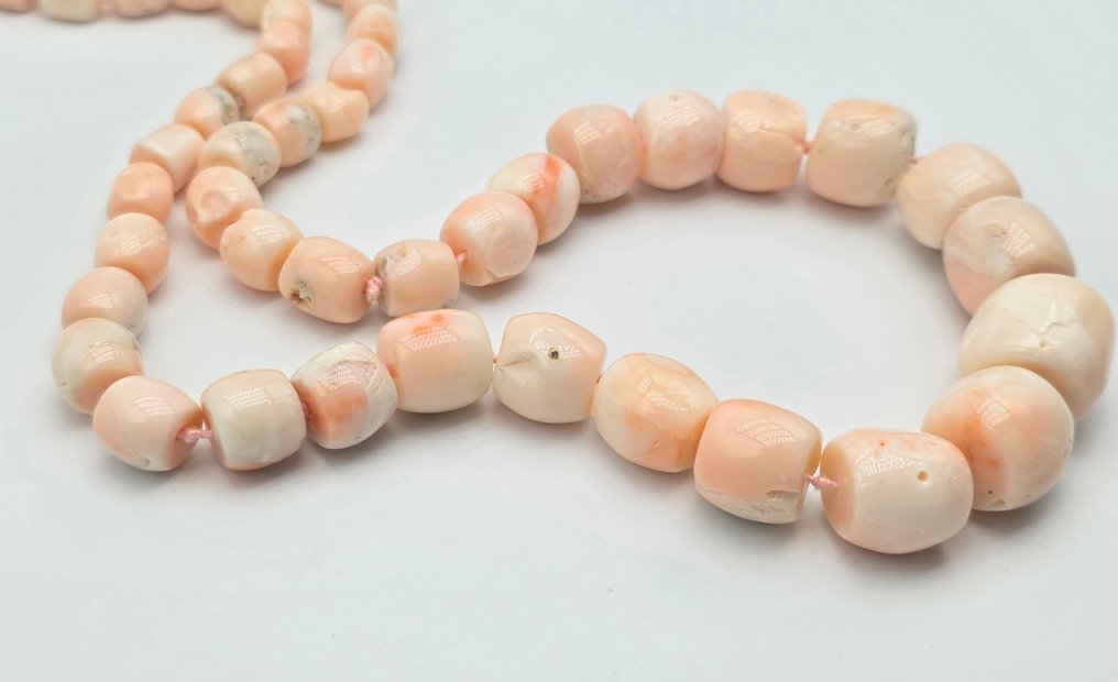 Necklace - 18 kt. Yellow gold Coral - Coral momo from 8 to 24 mm #2.1