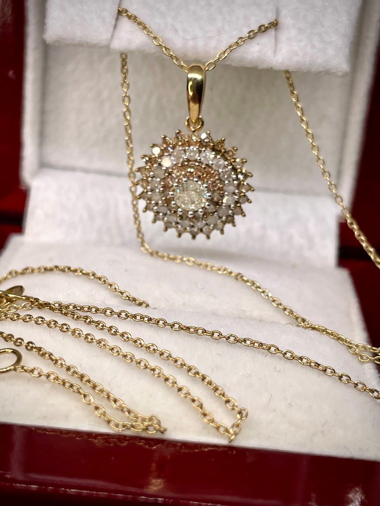 Zonder Minimumprijs - Ketting met hanger Zilver - 1.00ct. tw. Diamant (Natuurlijk) - Diamant #1.0