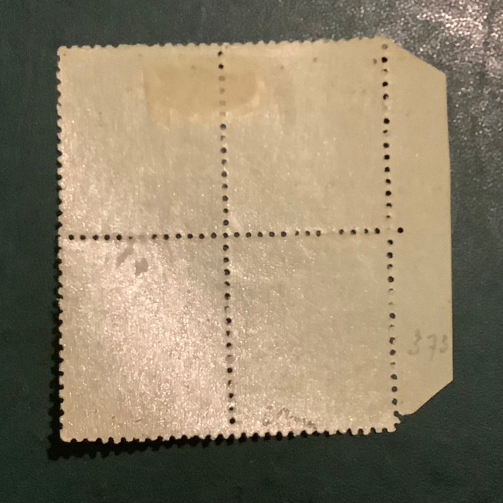 Frankrike 1862 - 5-cent Napoleon, samlet i en blokk på fire - Brun, godkjent. - Yvert 20 #4.3