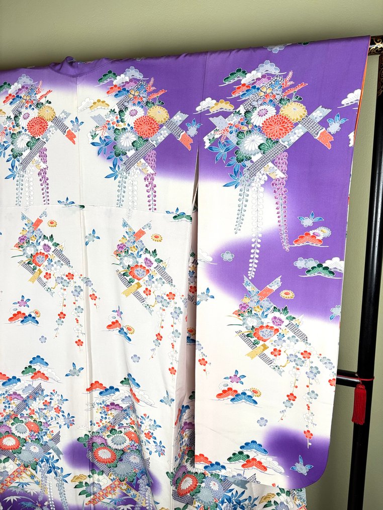 日本振袖和服 绉绸皱纹布 - 无底价 - 絲 - 日本 - 平成時期(1989年至今) #2.1