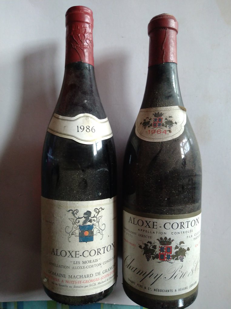 1986 Domaine Machard de Gramont Aloxe Corton, 1964 Champy Pere & Cie Aloxe Corton & 1974 x 2 Lucotte - Borgoña - 4 Botellas (0,75 L) #1.0