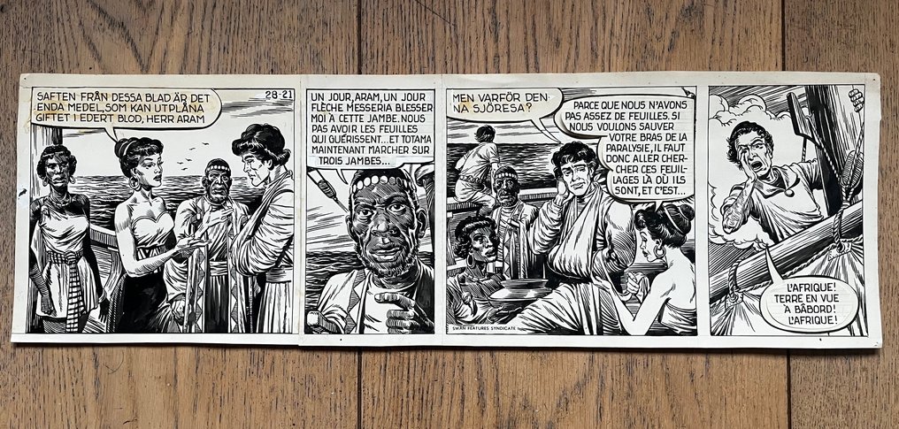 Wijn, Piet - 1 striscia originale - Aram V21 - De vorst van Suprania - Strook 28 - 1957 #1.0