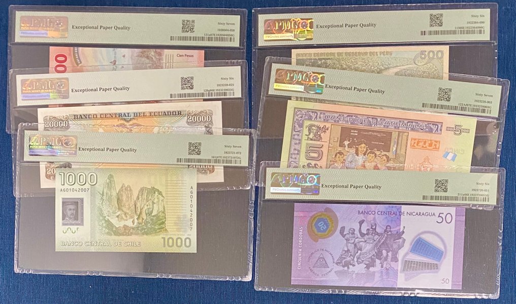 Welt. - 6 banknotes - all graded - various dates  (Ohne Mindestpreis) #1.0