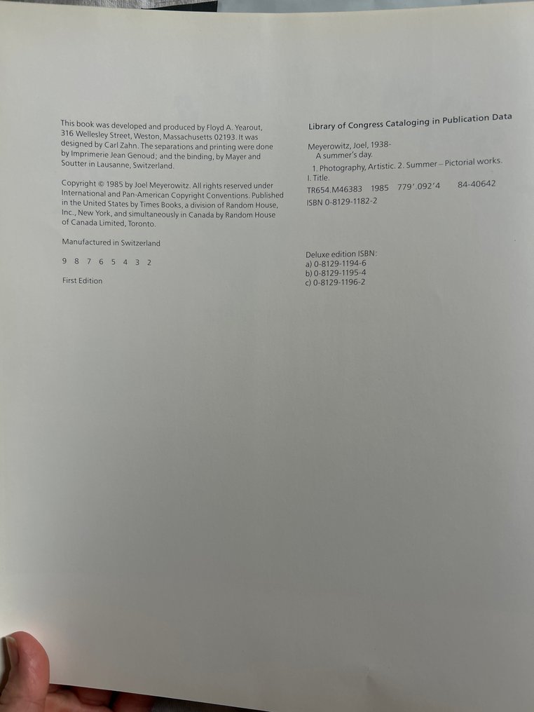 Signed, Joel Meyerowitz - A Summer's Day - 1985 #3.2