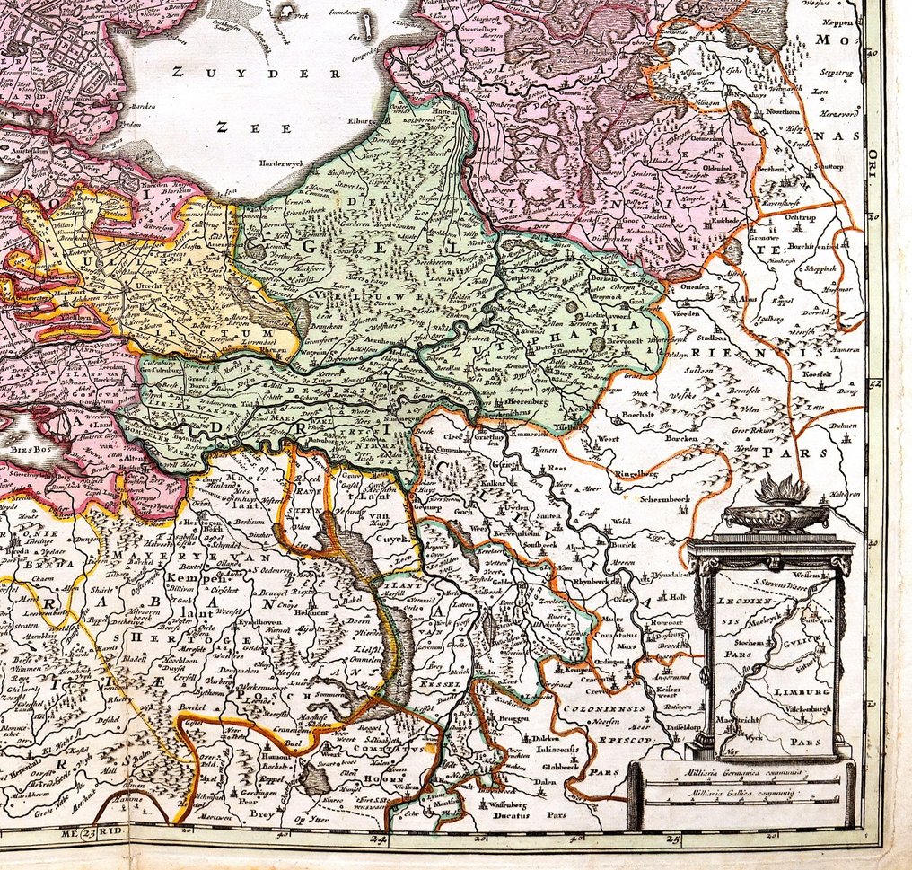 歐洲 - 荷兰、纽约、东南亚; J. B. Homann - Belgii pars septentrionalis communi nomine vulgo Hollandia - 1707 [第一版] #4.3