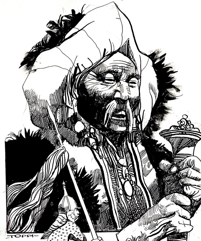 Toppi, Sergio - 1 Original drawing - Gengis Khan - Manon #2.1