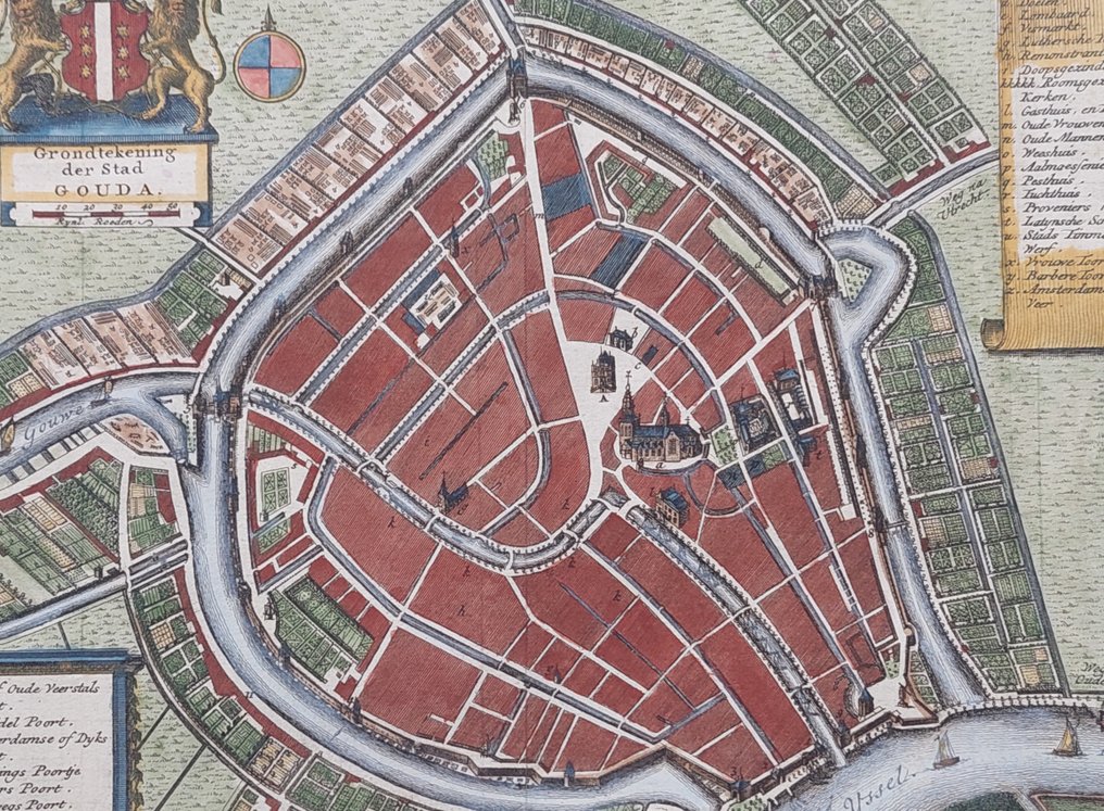 Netherlands - Gouda; Isaak Tirion - Grondtekening der Stad Gouda - 1743 #1.0