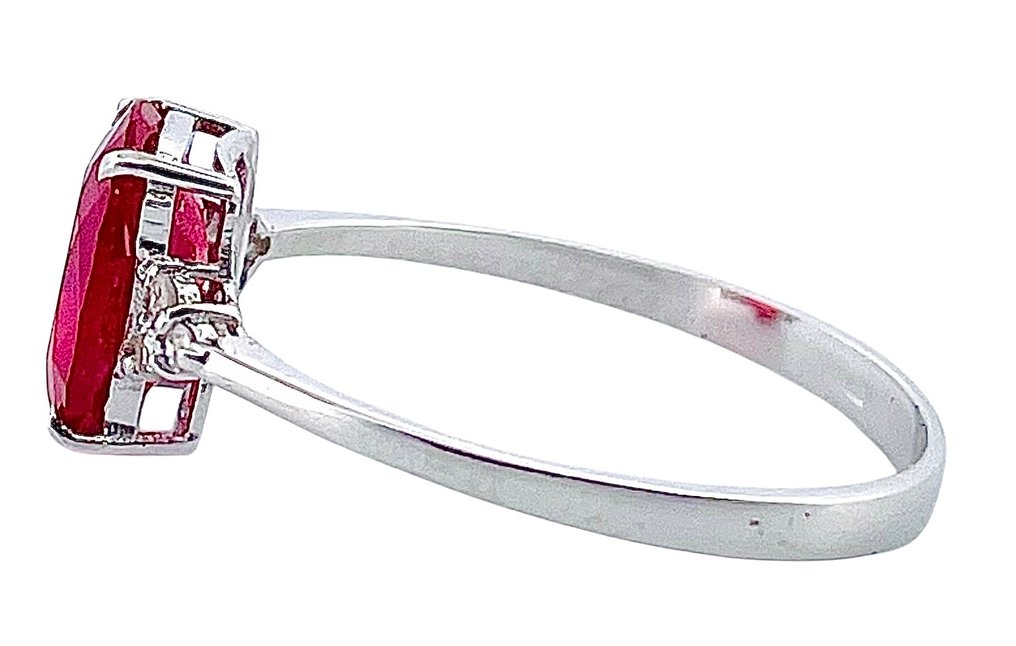 No Reserve Price - Ring - 18 kt. White gold Ruby - Diamond #4.3