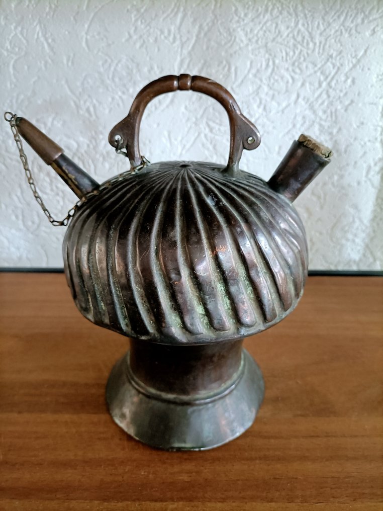Jar - round-shaped ritual jug - Copper - Maghreb soil find #1.0