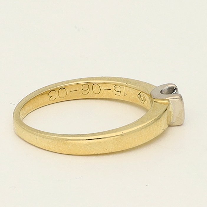Ring - 18 karaat Geel goud, Witgoud - 0.13ct. tw. Diamant (Natuurlijk) #4.3