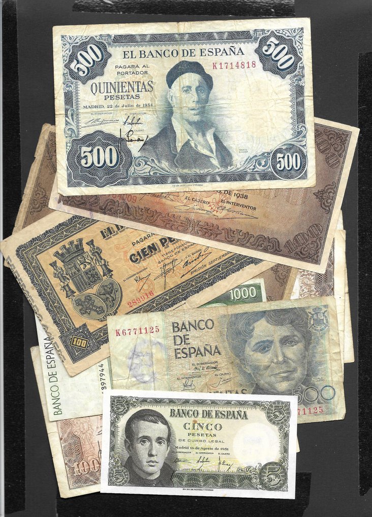 西班牙. - 15 Banknotes - various dates  (没有保留价) #1.0