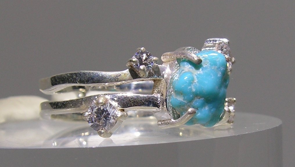 Turchese Ring - Altezza: 23 mm - Larghezza: 20 mm- 3.06 g - (1) #1.0