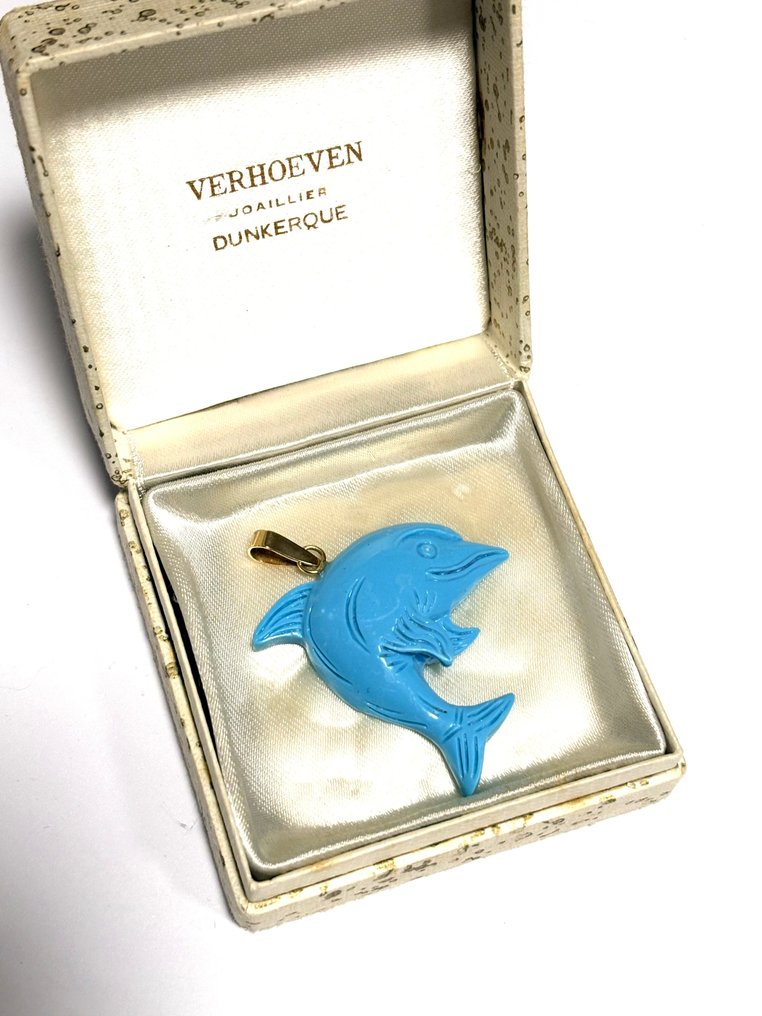 绿松石 - 18K包金 - 黄金 - 吊坠 #1.0