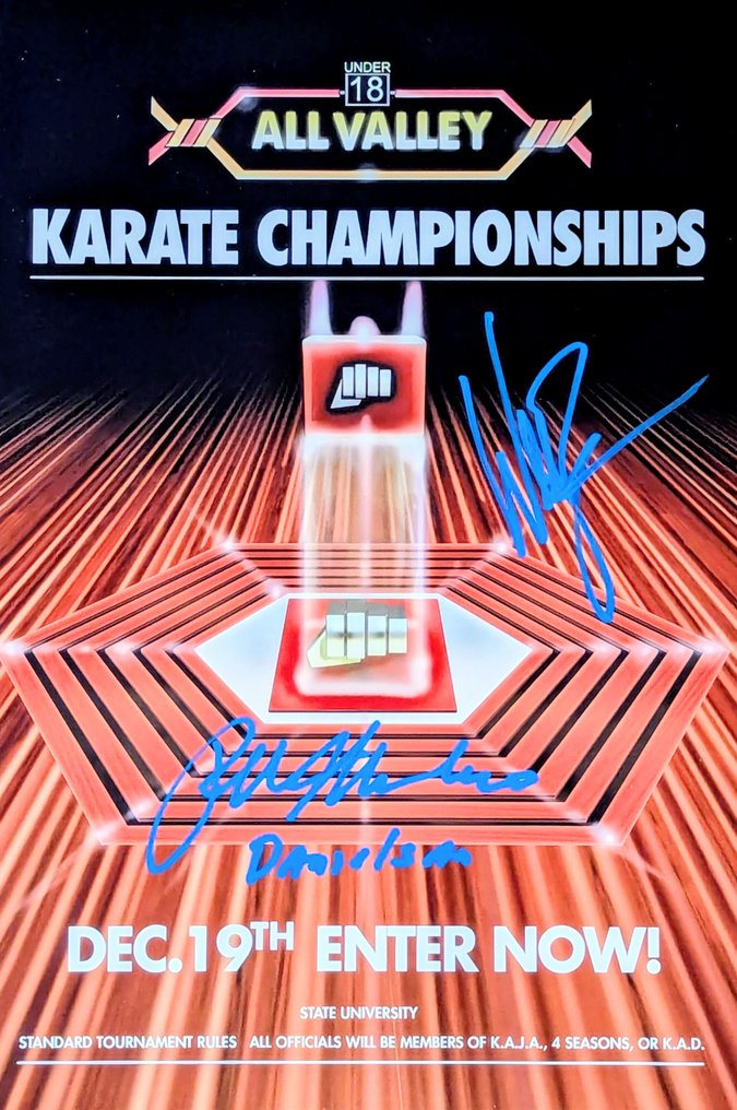 龙威小子 - Ralph Macchio + William Zabka Signed Photo with COA + Inscription "DANIELSAN" #1.0