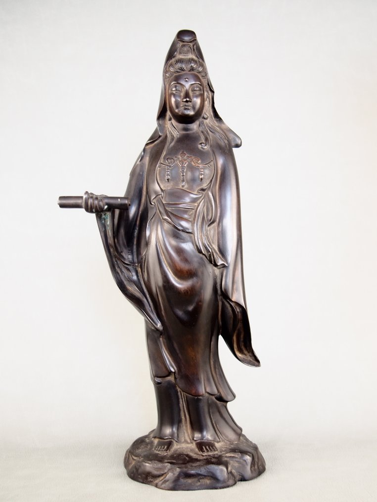 Standing statue of Kannon Bodhisattva 観音菩薩立像 - Staty Brons - Japan #1.0