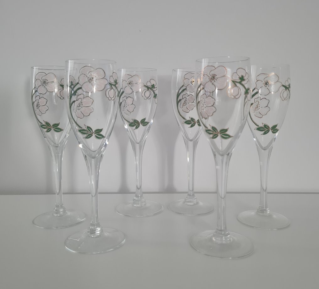 Perrier-Jouët - Emile Gallé - Calice da champagne (6) - Anémone di Émile Gallé - Cristallo #1.0