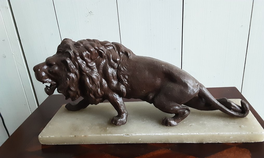 Statue, Leeuw - 15 cm - Metal, Alabaster #1.0