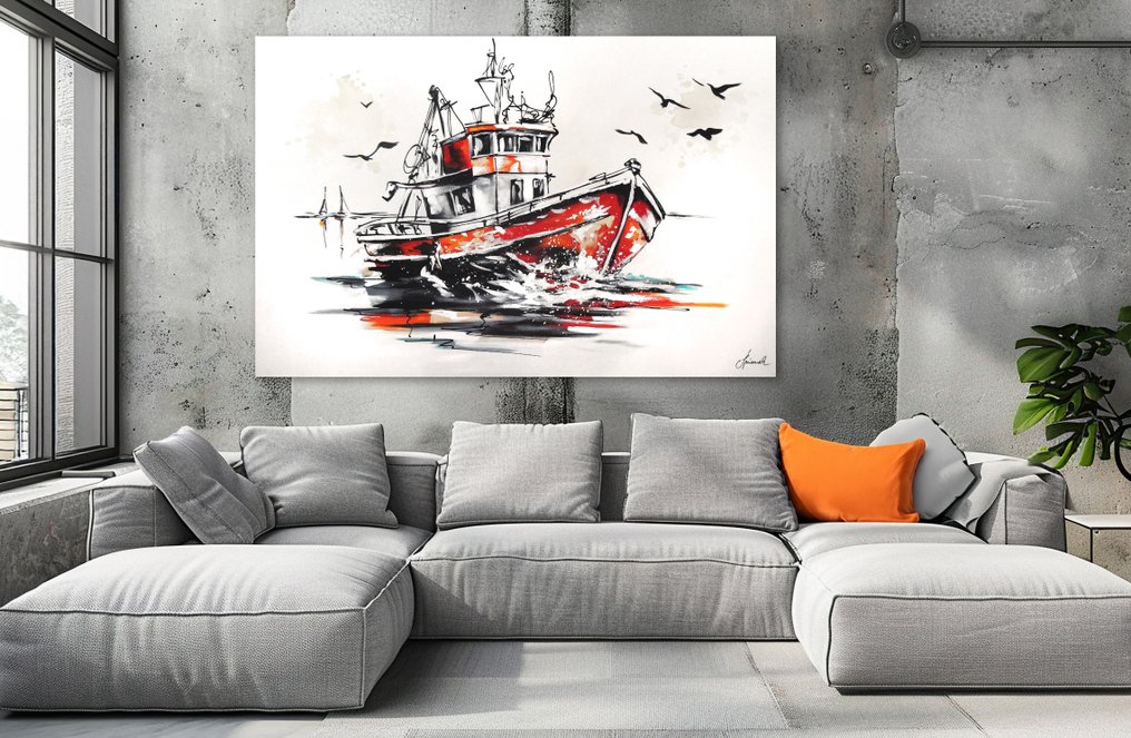Monika Spiewak - Regatta - XXL - Oil Painting Stretched On The Frame - Ready To Hang - 1/1 Unique Piece #1.0