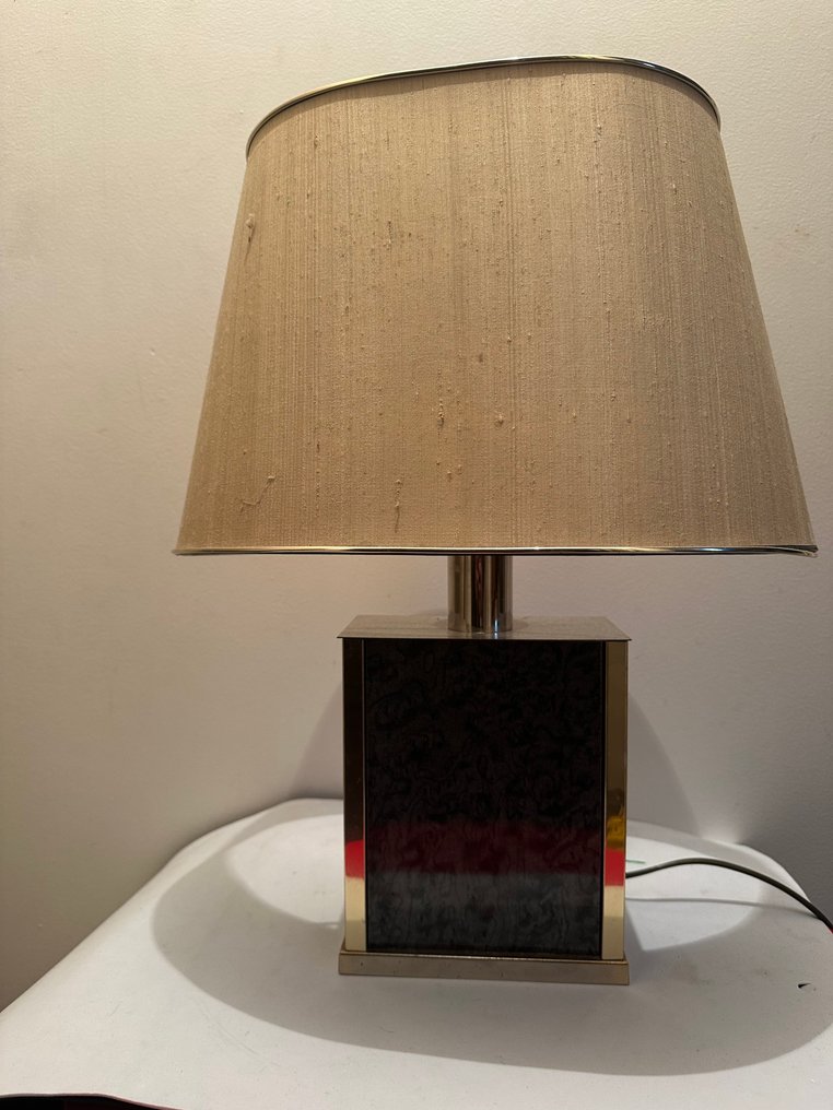 LeDauphin - Lampada da tavolo - Ottone - Lampada da scrivania quadrata #1.0