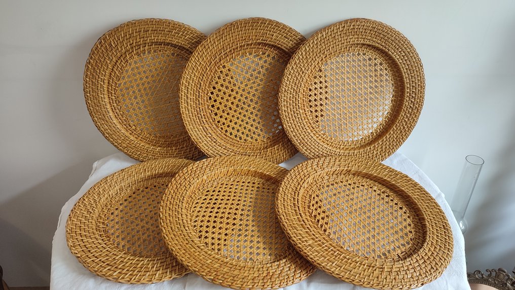 Πλάκα φορτιστή (6) - Πολύ μεγάλα πιάτα - Rattan, Μπαμπού, καναγέ, κλαδί - Μεγάλη υπηρεσία τραπεζαρίας #1.0