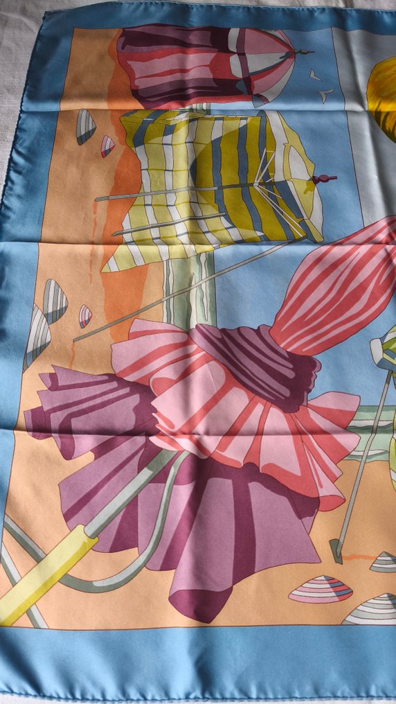 Hermès - CHARMES DES PLAGES NORMANDES II (Détail) by Loïc Dubigeon, recherché - Könnyű selyem #3.2
