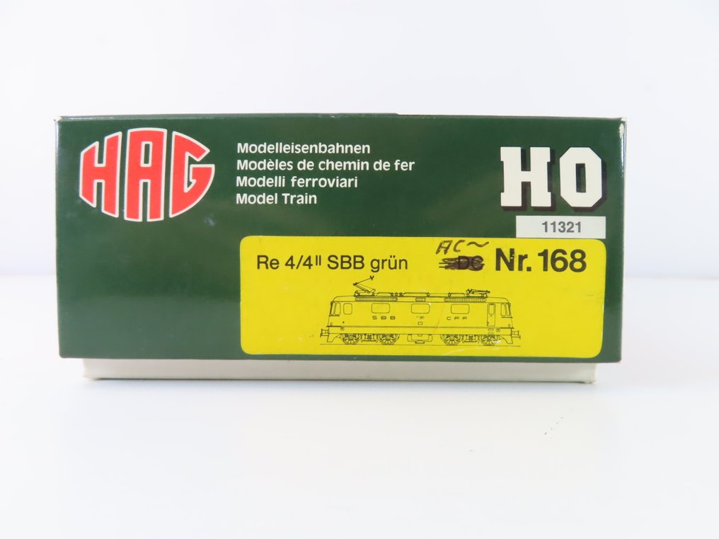 HAG H0 - 168 - Locomotive électrique (1) - Re 4/4 II, MFX/M4 numérique, avec ESU LokSound 5 avec son complet - SBB #3.2