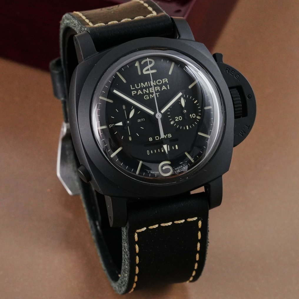 Panerai - Luminor Chrono Monopulsante 8 Days GMT - PAM00317 - Mænd - 2000-2010 #1.0