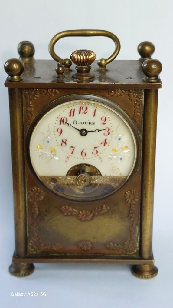 Carriage clock -  Art Nouveau brass / bronze - 1890-1920 #1.0
