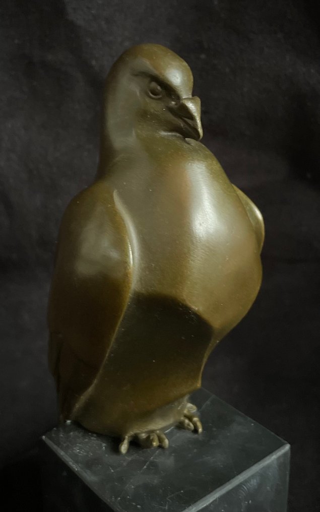 Milo (1910-1978) - Statua, Bronzen Art Deco duif - 20 cm - Bronzo #1.0