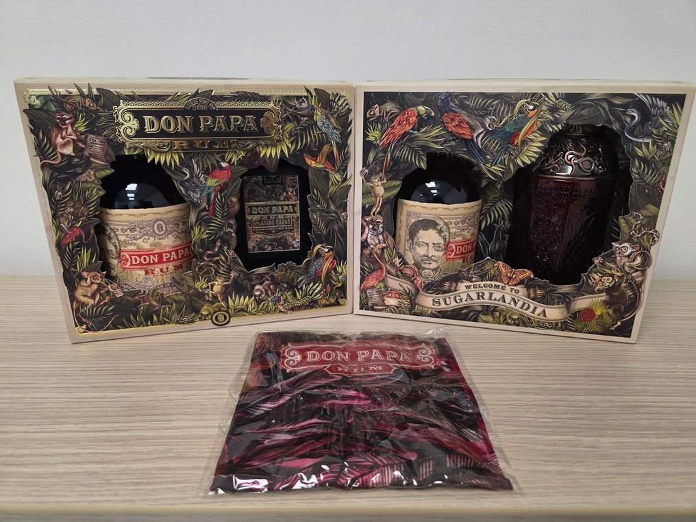 Don Papa - Don Papa 7yo Gift Sets + scarf Masskara - 70 cl - 2 flasker #1.0