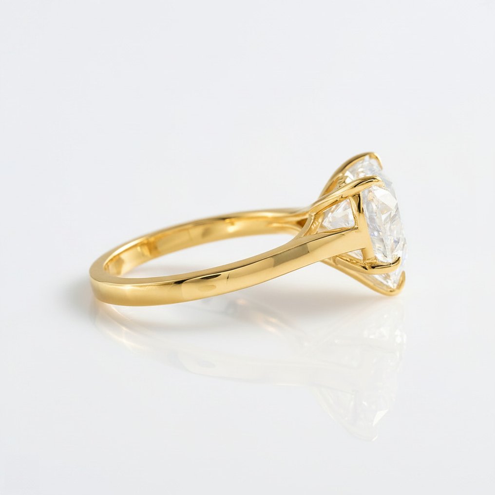 Bague - 14 carats Or jaune - 3.00ct. tw. Diamant (Cultivé en laboratoire) #2.1
