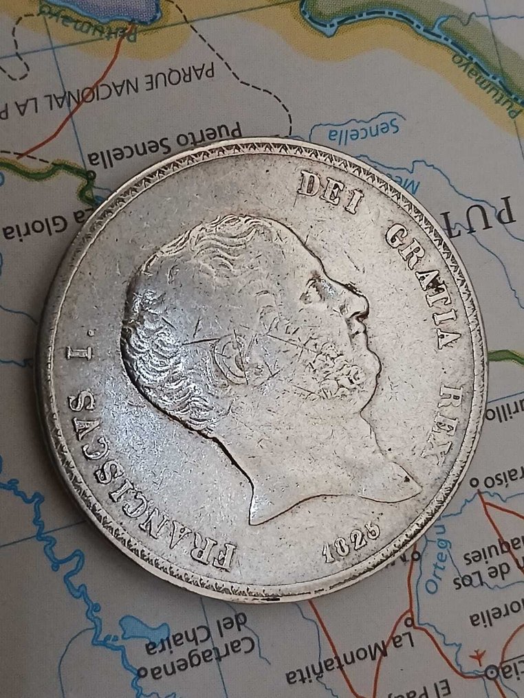 Włochy. Regno delle due Sicilie - Francesco I - 120 grani 1825 - Argento.  (Bez ceny minimalnej
) #1.0