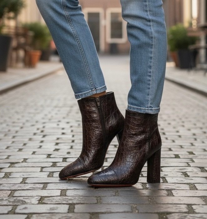 Santoni Crocodile - Ankle boots - Size: EU 38.5 - New in box #1.0