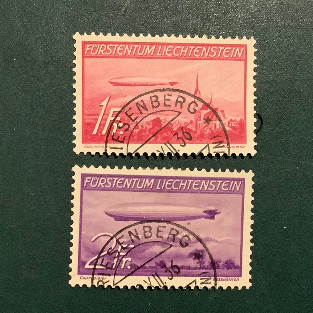 Liechtenstein 1936 - Zeppelinek Triesenbergben találkozott. - Michel 149/150 #1.0