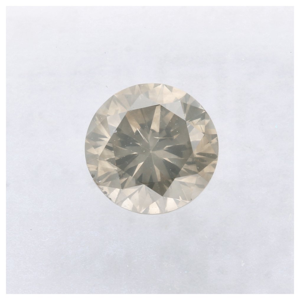 沒有保留價 - 1 pcs 鑽石 (天然彩色) - 0.70 ct - 圓形 - Fancy light 淡黃色, 淡灰色 褐色 - I1 - 國際寶石學院(International Gemological Institute (IGI)) #1.0