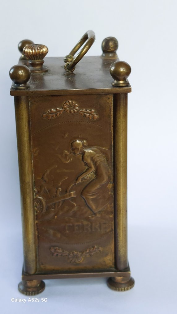 Carriage clock -  Art Nouveau brass / bronze - 1890-1920 #1.0