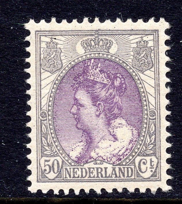 荷兰 1914 - 1914年，Wilhelmina女王（毛皮领） - NVPH 75 #1.0