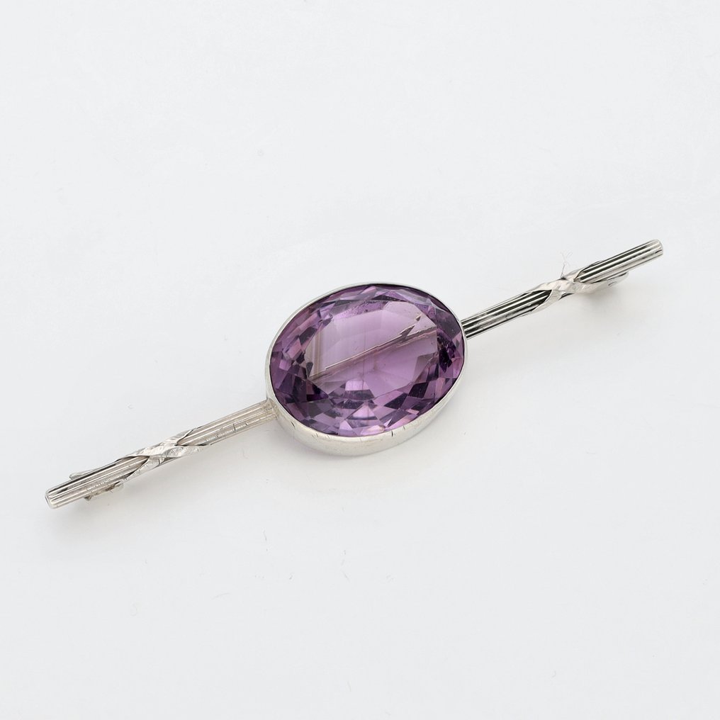 Fără preț de rezervă - Broșă Argint Ametist #1.0