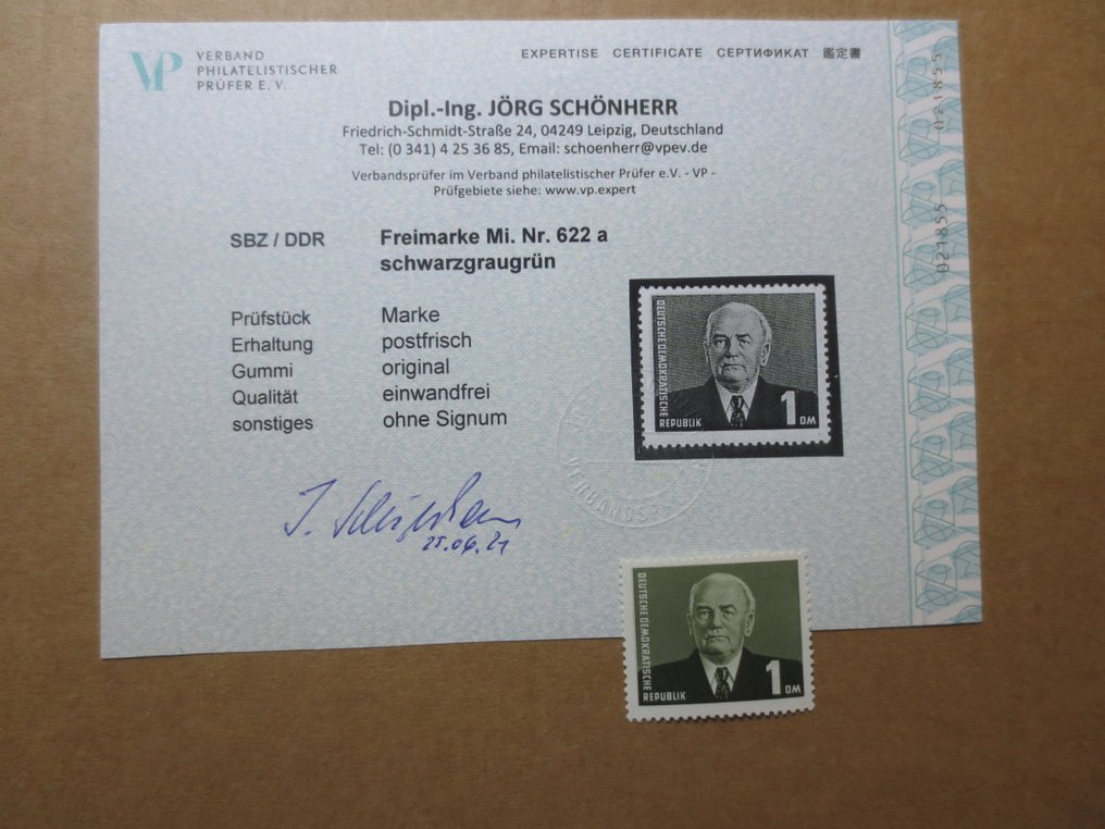 GDR 1958 - DDR Pieck 1958 sjælden farvevariant fund Schönherr - Michel 622a #1.0