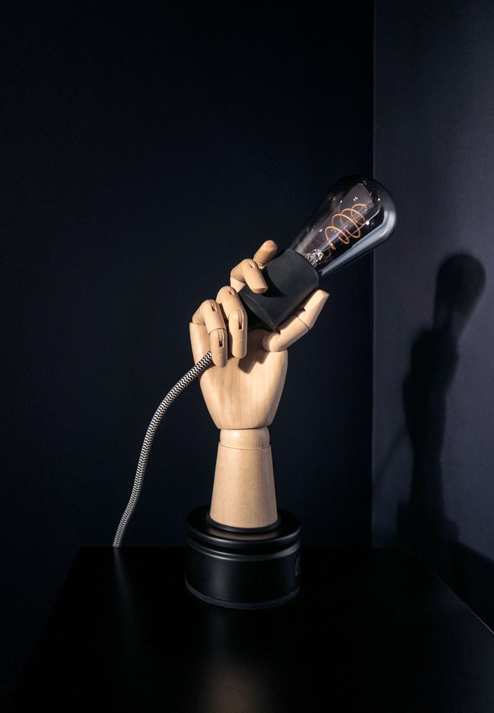 Caroline Schilling - Φωτιστικό - Χάλυβας, Ξύλο, Γυαλί, Textile - " POWER " - Pièce signée. #1.0