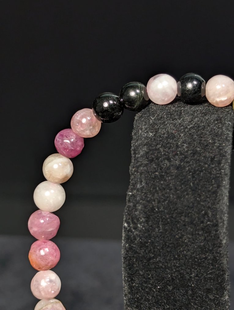 45 ct - Όμορχο βραχιόλι με φυσική πολύχρωμη τουρμαλίνη. Σφαίρα - Ύψος: 5 mm - Πλάτος: 5 mm- 9 g - (1) #4.3